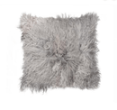 Pillows Pillow 18" x 18" x 5" Gray Sheepskin Pillow 3199 HomeRoots