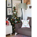 Pillows Pillow Covers - 18"x18" Christmas Flowers Printed Decorative Throw Pillow Cover HomeRoots