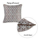 Pillows Throw Pillow Covers - 17"x 17" Brown Jacquard Aristo Decorative Throw Pillow Cover HomeRoots