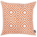 Pillows Throw Pillow Covers - 18"x 18"Orange Tropical Greek Printed Decorative Throw Pillow Cover HomeRoots
