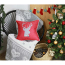 Pillows Throw Pillow Covers - 18"x18" Christmas Deer Printed Decorative Throw Pillow Cover HomeRoots