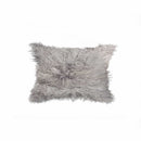 Pillows Throw Pillows 12" x 20" x 5" Gray Sheepskin Pillow 6896 HomeRoots