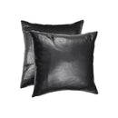Pillows Throw Pillows - 18" x 18" x 5" Black, Sienna Leather - Pillow 2-Pack HomeRoots