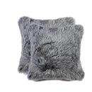 Pillows Throw Pillows - 18" x 18" x 5" Gray, Sheepskin - Pillow 2-Pack HomeRoots