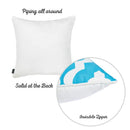 Pillows White Pillow Cases - 18"x18" Marine Moroccan Stars Decorative Throw Pillow Cover Printed HomeRoots
