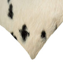 Pillows White Throw Pillows - 18" x 18" x 5" White And Black Cowhide - Pillow HomeRoots