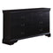 Pine Wood 6- Drawer Dresser, Black-Dressers-Black-Pine Wood Particle Board Plywood w/ Birch Veneer-JadeMoghul Inc.