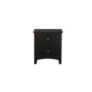 Pine Wood Night Stand With 2 Drawers, Black-Nightstands and Bedside Tables-Black-PinePine VeneerParticle BoardMDFPlywood-JadeMoghul Inc.