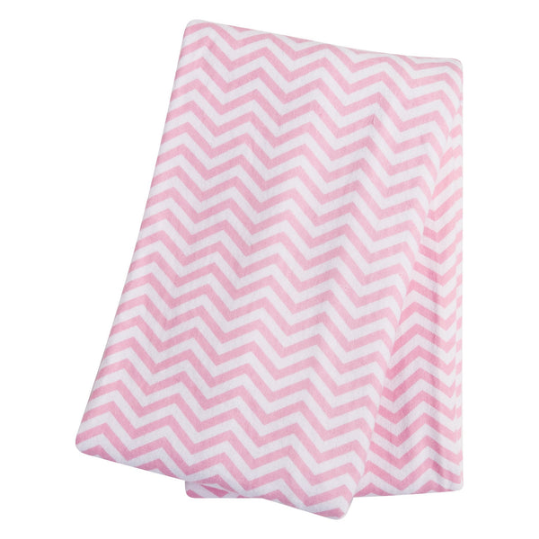 Pink Chevron Deluxe Flannel Swaddle Blanket-CHEV-JadeMoghul Inc.