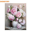 Pink Europe Flower DIY Painting By Numbers Acrylic Paint By Numbers HandPainted Oil Painting On Canvas For Home Decor--JadeMoghul Inc.