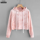 Pink Velvet Crop Hoodie-Wine-S-China-JadeMoghul Inc.