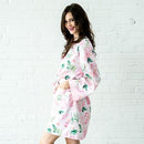Pink Watercolor Floral Silky Kimono Robe on Pink Small - Medium (Pack of 1)-Personalized Gifts for Women-JadeMoghul Inc.