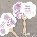 Pinwheel Poppy Personalized Hand Fan Vintage Pink (Pack of 1)-Wedding Parasols Umbrellas & Fans-Periwinkle-JadeMoghul Inc.