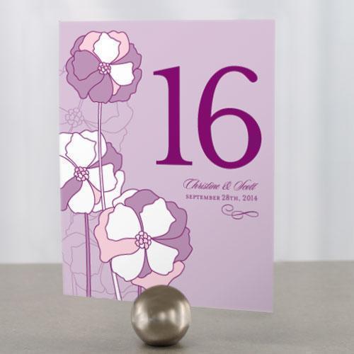 Pinwheel Poppy Table Number Numbers 49-60 Teal Breeze (Pack of 12)-Table Planning Accessories-Purple-1-12-JadeMoghul Inc.