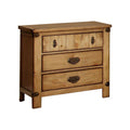 Pioneer Cottage Night Stand In Weathered Elm Finish-Nightstands and Bedside Tables-Burnished Pine-Wood-JadeMoghul Inc.