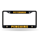 License Plate Frames Pittsburgh Penguins Black Chrome Frame