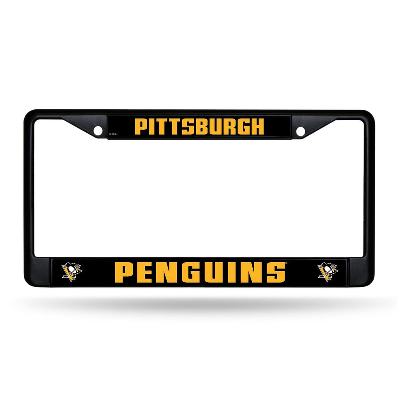 License Plate Frames Pittsburgh Penguins Black Chrome Frame