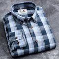 Plaid Smart Casual Long Sleeve Shirt-L7C0501-XS Asian 165CM 50KG-JadeMoghul Inc.