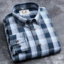 Plaid Smart Casual Long Sleeve Shirt-L7C0501-XS Asian 165CM 50KG-JadeMoghul Inc.