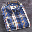 Plaid Smart Casual Long Sleeve Shirt-L7C0505-XS Asian 165CM 50KG-JadeMoghul Inc.