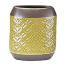 Planters Ceramic Planters - 6.6" X 3.3" X 7.6" Small Olive Green Square Planter HomeRoots