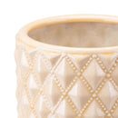 Planters Ceramic Planters - 8.1" X 8.1" X 7.8" Charming And Petite Tufted Cream Planter HomeRoots