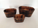 Planters Wooden Planters - 1" x 10" x 7" Brown, Wood Garden Planter - 3 Piece HomeRoots