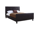 Platform Beds Polyurethane Full-Size Platform Bed with Tufted Headboard, Brown Benzara