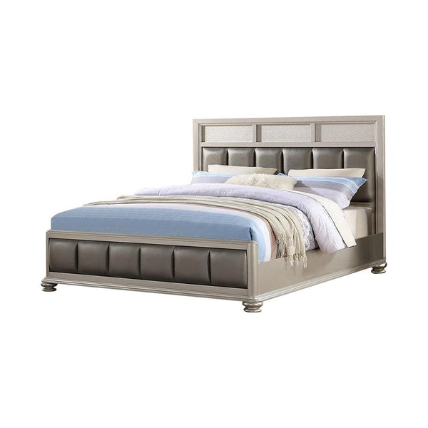Platform Beds Poplar Wood Queen Size Bed In Silver & Gray Benzara