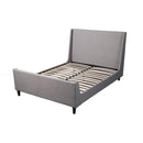 Platform Beds Poplar Wood Queen Size Upholstered Bed in Gray Benzara