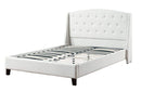 Platform Beds Queen Bed,White Bonded Leather Benzara