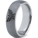 Platinum Rings White Tungsten Carbide Legend of Zelda Dome Ring