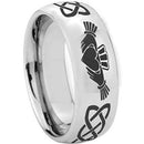 Platinum Rings White Tungsten Carbide Mo Anam Cara Celtic Dome Ring