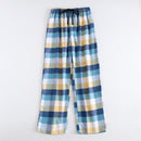 Plus Size Cotton Plaid Men Sleep Bottoms Comfort Pajama Simple Loose Sleepwear Pants Pijamas Male Sheer Pyjama Trouser Homewear-Autumn-M-JadeMoghul Inc.