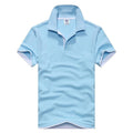 Plus Size M-3XL Brand New men's polo shirt men short sleeve cotton shirt jerseys polo shirts-Sky blue White-XL-JadeMoghul Inc.