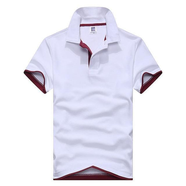 Plus Size M-3XL Brand New men's polo shirt men short sleeve cotton shirt jerseys polo shirts-White Wine red-XL-JadeMoghul Inc.