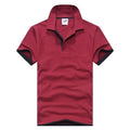 Plus Size M-3XL Brand New men's polo shirt men short sleeve cotton shirt jerseys polo shirts-Wine red Black-XL-JadeMoghul Inc.