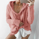 Plush Hooded drawstring Sweater AExp