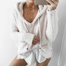 Plush Hooded drawstring Sweater AExp