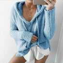 Plush Hooded drawstring Sweater AExp