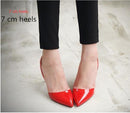 Point Toe Leathtr High Heels-red 7 cm heels-5-JadeMoghul Inc.