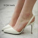 Point Toe Leathtr High Heels-white 9cm heels-5-JadeMoghul Inc.