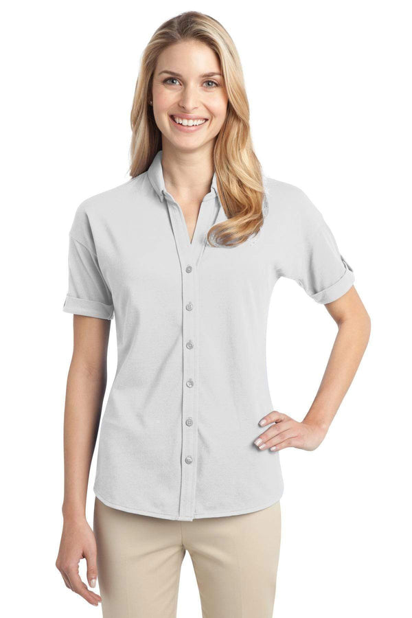 Polos/knits Port Authority Ladies Stretch Pique Button-Front Shirt. L556 Port Authority