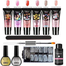 Poly UV Gel Manicure Set Extend Builder Poly Nail Gel Kits Finger Nail Extension LED Acrylic Builder Gel Nail Lamp Crystal Jelly AExp