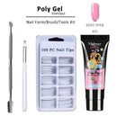 Poly UV Gel Manicure Set Extend Builder Poly Nail Gel Kits Finger Nail Extension LED Acrylic Builder Gel Nail Lamp Crystal Jelly AExp