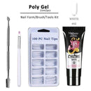 Poly UV Gel Manicure Set Extend Builder Poly Nail Gel Kits Finger Nail Extension LED Acrylic Builder Gel Nail Lamp Crystal Jelly AExp