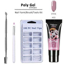 Poly UV Gel Manicure Set Extend Builder Poly Nail Gel Kits Finger Nail Extension LED Acrylic Builder Gel Nail Lamp Crystal Jelly AExp