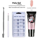 Poly UV Gel Manicure Set Extend Builder Poly Nail Gel Kits Finger Nail Extension LED Acrylic Builder Gel Nail Lamp Crystal Jelly AExp