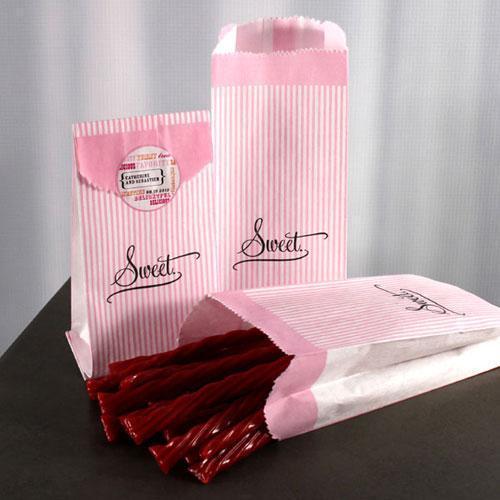 Popular Wedding Favors Sweet Printed Paper Goodie Bag Black (Pack of 50) JM Weddings