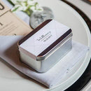 XOXO Personalized Tin Favor Boxes with Lids Silver Charcoal (Pack of 8)